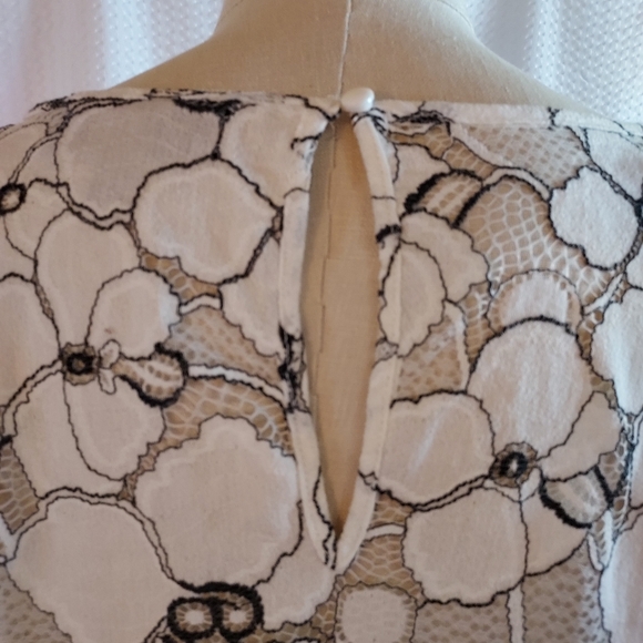 Lane Bryant Womens's Top Size 22 White Floral Semi Sheer Peplum Boho Whimsigoth - Picture 6 of 13